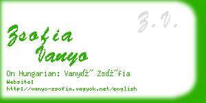 zsofia vanyo business card